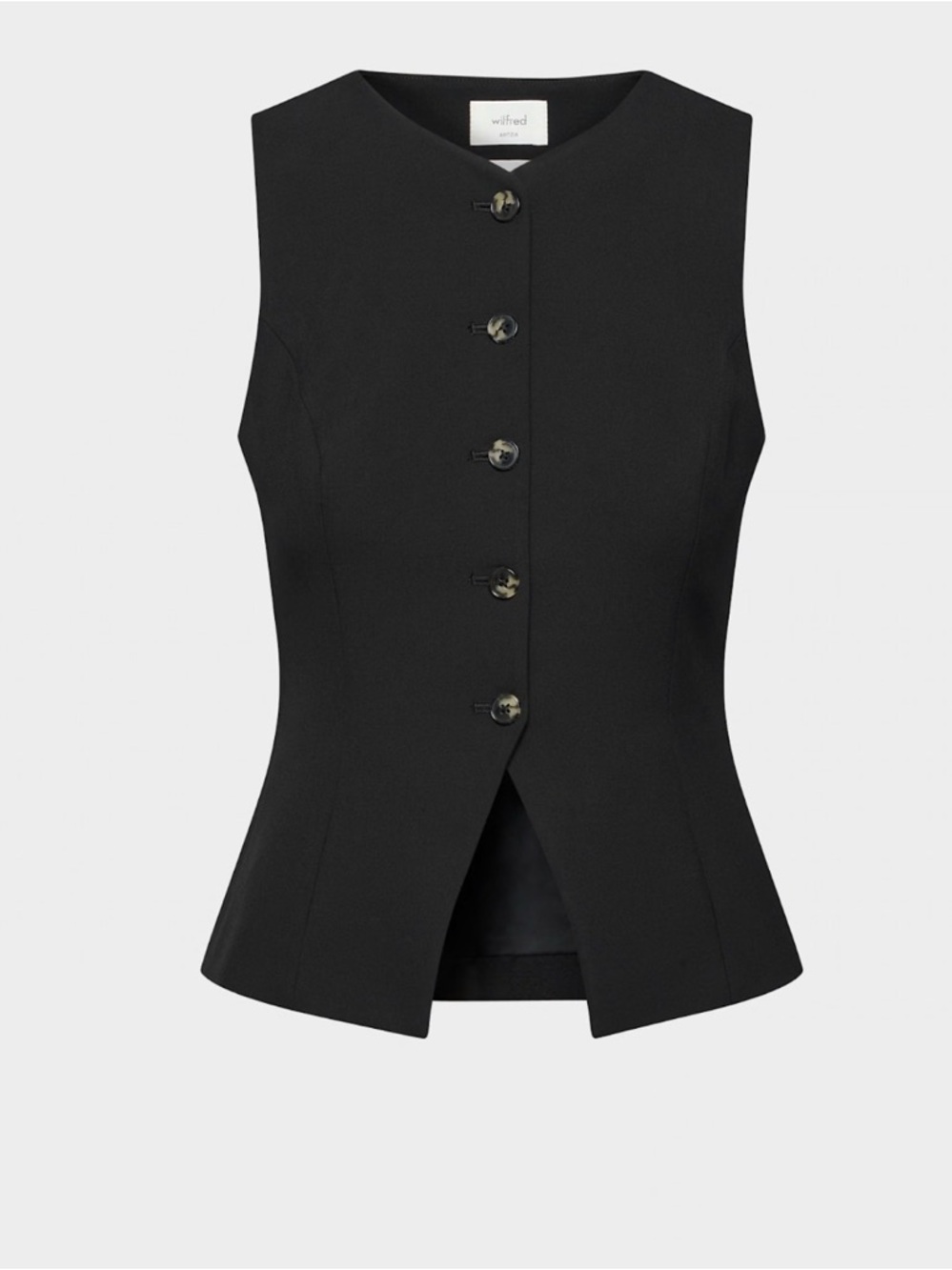 Regal Black Button-Front Vest